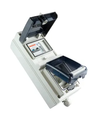 Produktbild von Steckdose für Elektroautos, Ladesystem mit LCD Digitale Stromzähler und FISchalter/Leitungsschutzschalter IP66