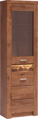 Produktbild von Eckvitrine modern in Esche hell INGENIO-161