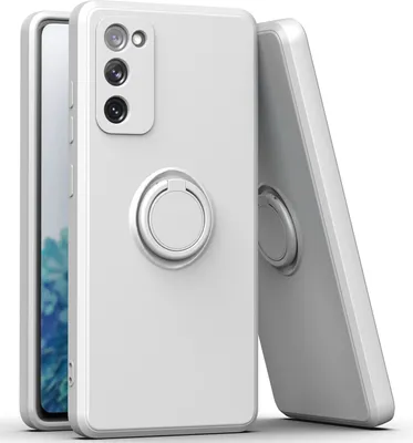 Produktbild von Samsung S20 FE Handyhülle, Ring Halter Ständer Kratzfeste Weiche Silikon schutzhülle für Samsung Galaxy S20 FE/S20 FE 5G/S20 FE 2022 Weiß