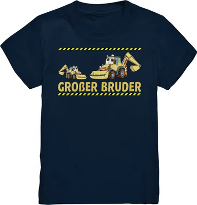 Produktbild von Bagger Großer Bruder T-Shirt – Navy / 134/146 (9-11)