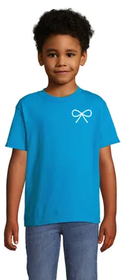 Produktbild von Kinder-T-Shirt mit einem zarten Schleifendruck aus Baumwolle