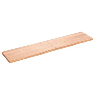 Produktbild von Tischplatte Hellbraun 180x40x(2-4)cm Massivholz Eiche Behandelt
