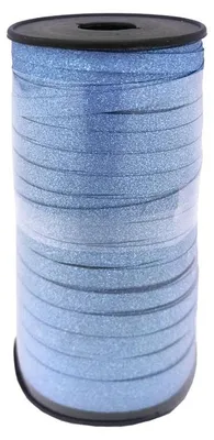 Produktbild von Geschenkband / Ballonband / Polyband / Kräuselband - glitzer hellblau 92m