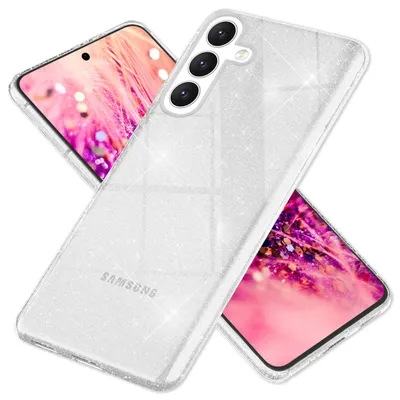 Zdjęcie produktu dla NALIA Błyszczące etui ochronne do Samsung Galaxy S24 Plus, przezroczyste silikonowe etui na telefon komórkowy z przezroczystymi diamentowymi cekinami