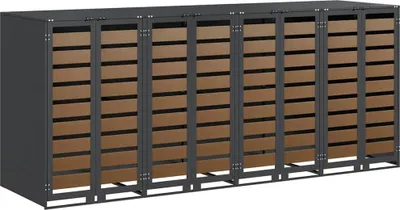 Produktbild von vidaXL Wagenmüllbehälter für 4 Behälter 272 x 77,5 x 115,5 cm Stahl
