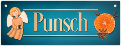 Produktbild von Punsch Metallschild in blau