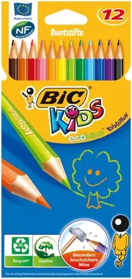 Zdjęcie produktu dla Bic Kredki Owkowe Kids Evolution - 12 Kolorw, Wytrzymae Dla Dzieci