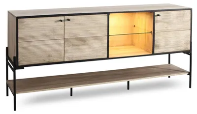 Produktbild von REEL Konsole 3 Türen / 1 Glasboden / 1 Ablage / Licht