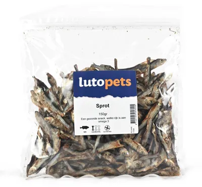 Zdjęcie produktu dla Lutopets Sprotten – 150 g – Suszone przekąski rybne dla psów