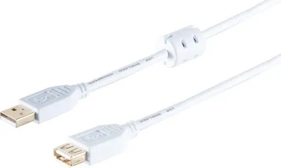 Produktbild von USB Kabel A St./A Buchse FERRIT verg. 2.0 weiß 2m