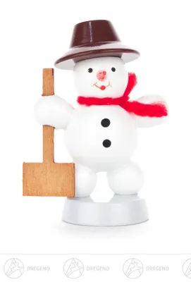Produktbild von Weihnachtliche Miniatur Schneemann mit Schaufel  Höhe ca 6 cm NEU