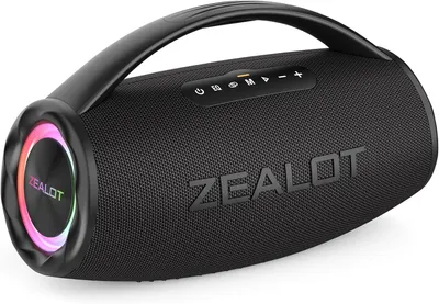 Zdjęcie produktu dla Głośnik Bluetooth ZEALOT: pozytywka na zewnątrz, dźwięk stereo 80 W, BassUp, bateria 16000 mAh, port AUX, USB, Micro SD/TF, USB-C, power bank, Bluetooth