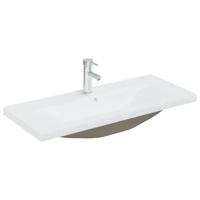 Immagine prodotto di Lavabo da Incasso con Rubinetto 91x39x18 cm in Vetroceramica Bianco