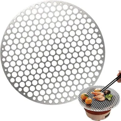 Productafbeelding van BBQ Grill Rooster - Rond Kookrooster - Buiten Koken - Roestvrij Staal - 26 x 26 x 2 cm - Zilverkleurig