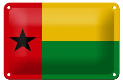 Produktbild von Blechschild Flagge Guinea-Bissaus 18x12cm Guinea-Bissau Dekoration