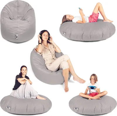 Produktbild von Sit&Joy Sitzsack 2 in 1 Sitzkissen Bodenkissen für Erwachsene & Kinder - Gaming mit Füllung Kissen Sessel BeanBag in 3 Größen und 27 Farben erhältlich mit Reißverschluss (Ø 100cm)