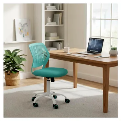 Produktbild von Ergonomischer Bürohocker, höhenverstellbar, drehbar, ohne Armlehnen, Netzrückenlehne, Sitzfläche 38x40cm, Rückenlehne 32cm, Tragkraft 130kg, Metallfuß mit Rollen, Grün