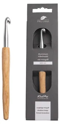 Produktbild von Pro Lana KnitPro NATURAL Aluminium Häkelnadel mit Birkenholzgriff 0,5 - 12 mm Durchmesser 8.0 mm