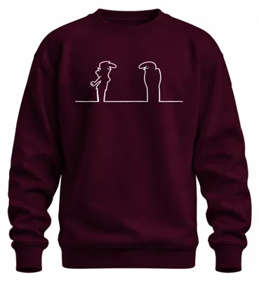 Immagine prodotto di Felpa con cappuccio "Linea Strichmännchen Balum Osvaldo Zeichentrick Cavandoli", colore bordeaux, taglia L