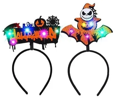 Zdjęcie produktu dla Opaska na głowę LED halloween dynia kot duch pajęczyna dla dziewczynki 2