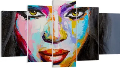 Produktbild von Bild auf Leinwand - Leinwandbild - Mädchen Gesicht - 160x85cm - Wand Bild - Wanddeko - Wandbilder - Leinwanddruck - Bilder - Kunstdruck - Wanddekoration - Leinwand bilder - Wandkunst - EA160x85-3447