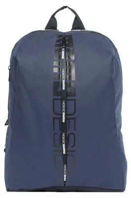 Immagine prodotto di Zaino Momo Design, nylon ed ecopelle, nero, con chiusura a zip e tasche laterali
