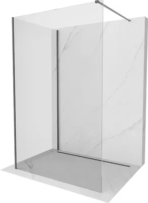 Image de Mexen Kioto paroi de douche Walk-in 120 x 120 cm, transparent, gun metal - 800-120-212-95-00-120
