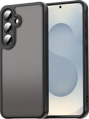 Image de Etui pour Samsung Galaxy S24, dos mat translucide avec protection de l'appareil photo, étui de protection antichoc Noir