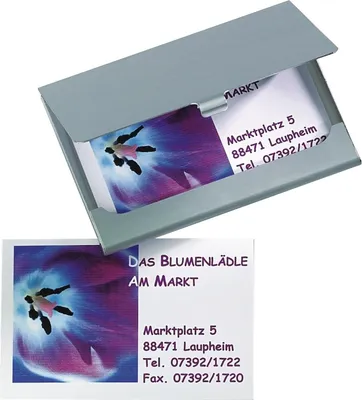 Produktbild von Visitenkartenetui 91x58mm Alu silber matt Packung mit 20 Stück
