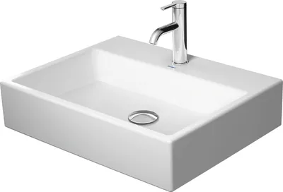 Produktbild von Duravit Aufsatzbecken VERO AIR ohne Überlauf, mit Hahnlochbank, geschliffen, 600 x 470 mm 1 Hahnloch weiß