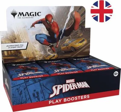 Produktbild von Magic the Gathering Marvels Spider Man Play Booster Display ENG+Heartforcards®Versandschutz