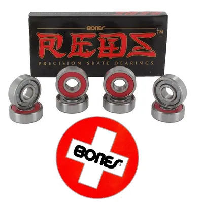 Produktbild von BONES Skateboard Kugellager - 8er Set - REDS - Schwarz