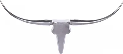 Produktbild von WOHNLING Bull Geweih L Wanddekoration 125cm breit Alu Aluminium silber Aluminiumdekoration Wand Geweih Wandgestaltung