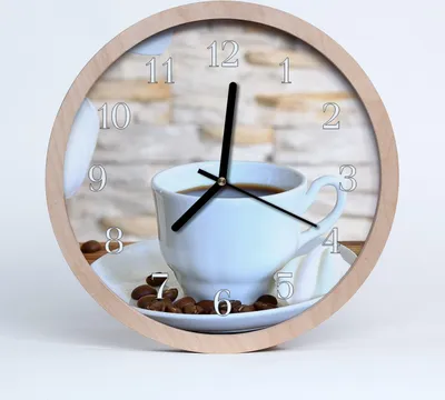 Produktbild von Holzuhr 20fi cm wanduhr - Kaffeetasse