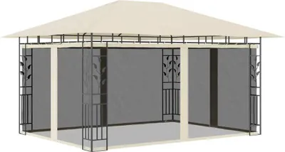 Image de Pavillon avec moustiquaire 4x3x2,73 m Crème 180 g/m