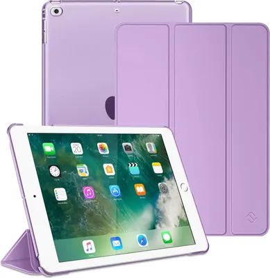 Produktbild von Fintie Hülle für iPad 9.7 Zoll 2018 2017 / iPad Air 2 (2014) / iPad Air (2013) - Ultradünn Schutzhülle mit transparenter Rückseite Abdeckung Cover mit Auto Schlaf/Wach Funktion, Lavendel