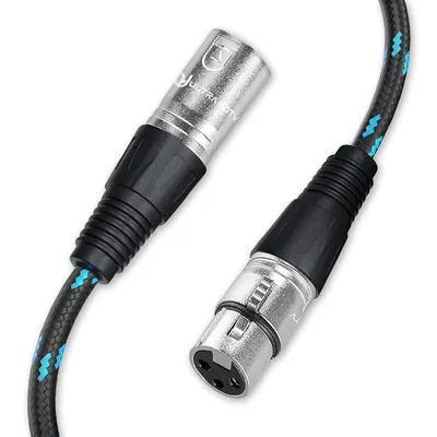Produktbild von Ultra HDTV 15m XLR HiFi Audio Kabel – XLR Stecker auf Buchse – Robuste Metallstecker mit Einrast-Mechanik & Knickschutz – Premium Nylonmantel