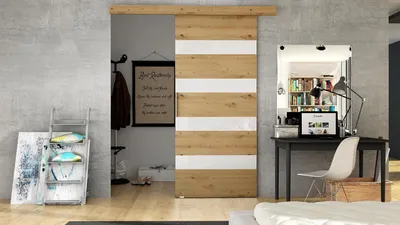 Obrázok produktu pre Posuvné dvere MIRAN 5 - 70 cm, dub artisan / biele sklo