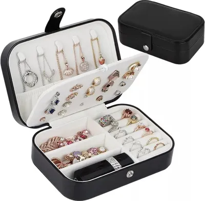 Produktbild von Szkatułka na biżuterię, etui, organizer, pudełko czarne PD160CZ
