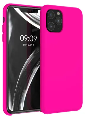 Produktbild von kwmobile Handyhülle für Apple iPhone 11 Pro Hülle - Case Silikon - Kabelloses Laden - Schutzhülle Cover in Neon Pink