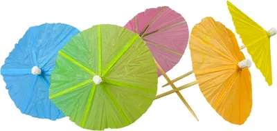 Produktbild von Bunte Getränkeschirmchen aus Papier 10cm 16St