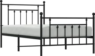 Image de vidaXL Cadre de lit avec tête et pied de lit en métal noir 100x190 cm