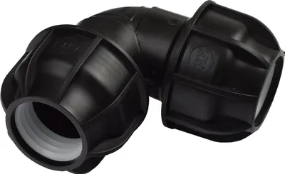 Produktbild von Agora-Tec®  PE-Fitting Winkel 90 Grad 40 mm x 40 mm für PE-Rohr 40 mm SCHWARZ