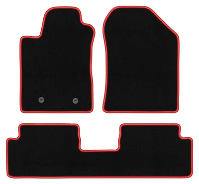 Immagine prodotto di Tappetini in moquette per Toyota Corolla Verso II 2004-2009 (monovolume) – set 4 pezzi, nero/rosso, su misura – Wielganizator CARLUX