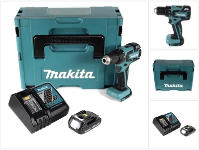 Obrázok produktu pre Akumulátorový vŕtací skrutkovač Makita DDF 459 Y1J 18V 45Nm v Makpac + 1x 1,5 Ah batéria + nabíjačka