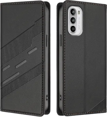 Obrázek produktu pro Pouzdro pro Motorola Moto G 5G 2022,Polyuretankožené peněženkové pouzdro s přihrádkou na karty a funkcí stojánku Schwarz