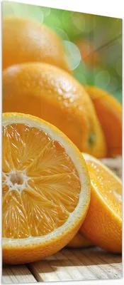 Produktbild von Glasbild 50x100cm in XXL für Wohnzimmer, Schlafzimmer Motiv Frische Orangen