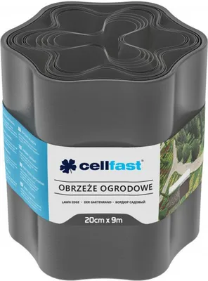 Produktbild von Cellfast Rasenkante Gewellt Gartenzaun Beeteinfasung Mähkante Garten Palisade Schwarz (20cm x 9m)