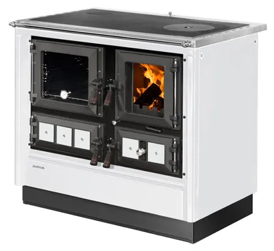 Produktbild von Justus Rustico-90 2.0 Küchenofen Stahl Weiß, Backfach links