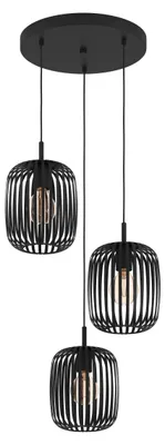 Productafbeelding van Zwarte hanglamp Romazzina 3-lichts